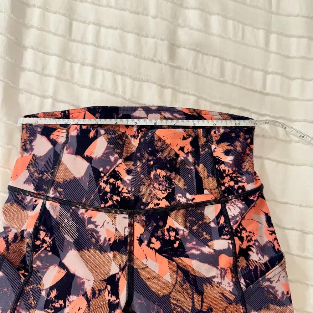 Lululemon Fast & Free 7/8 Tight II Nulux High Rise Printed Running Legging Sz 6 - Picture 8 of 13